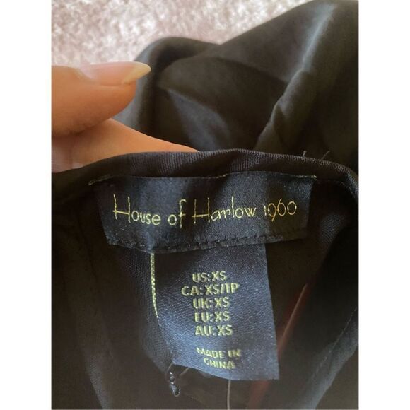 House of Harlow 1960 Women's Black Ruched Keyhole Maxi Satin Dress Size XS NEW - Picture 9 of 15